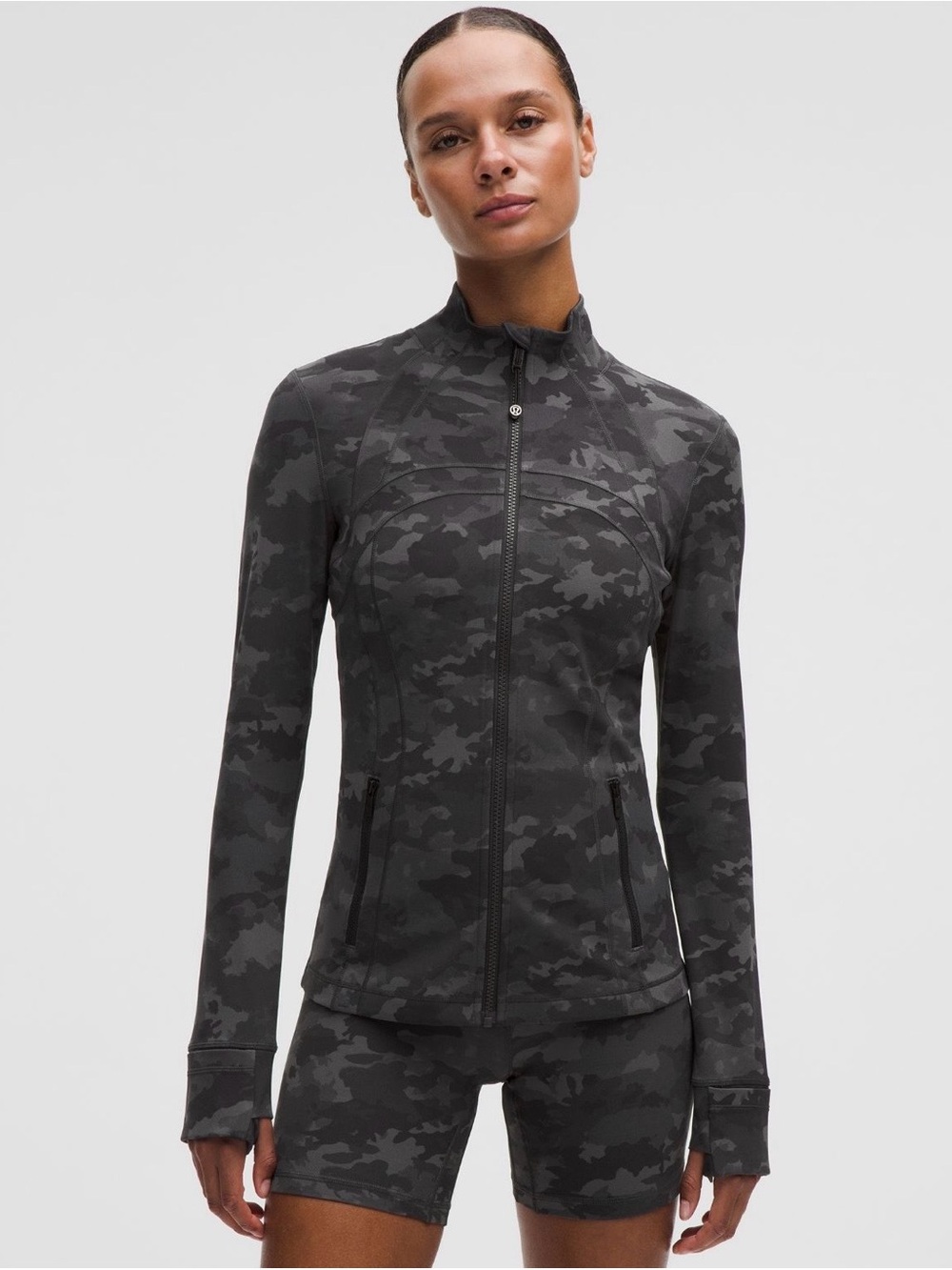 LULULEMON BLACK CAMO DEFINE JACKET - PRELOVED EXCELLENT CONDITION - Size 4